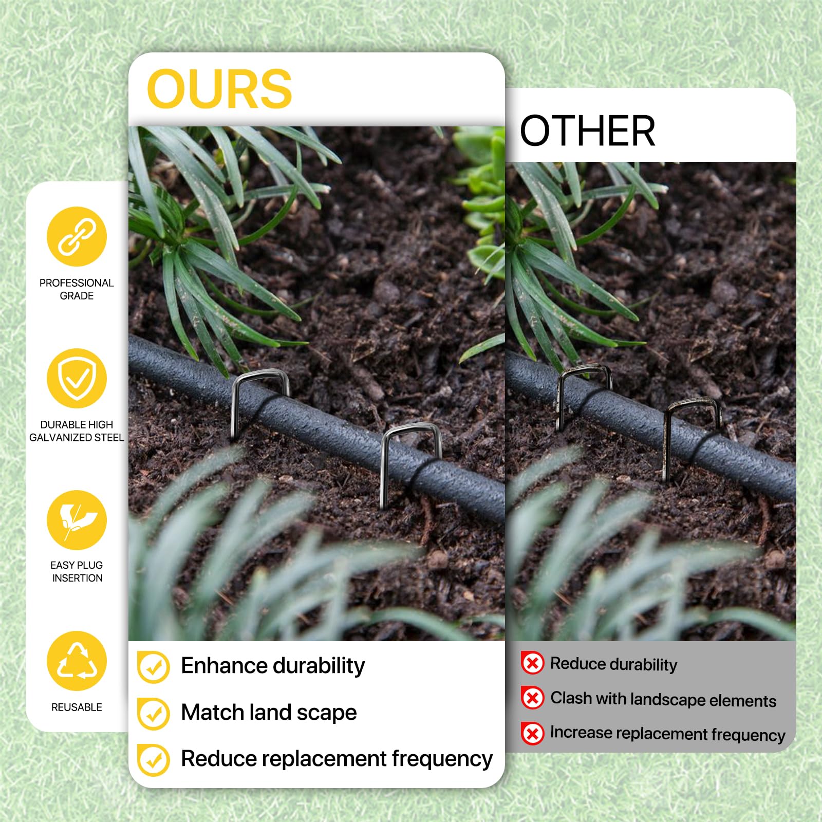 BLOSMIY garden stakes driven into soil provide stable ground support