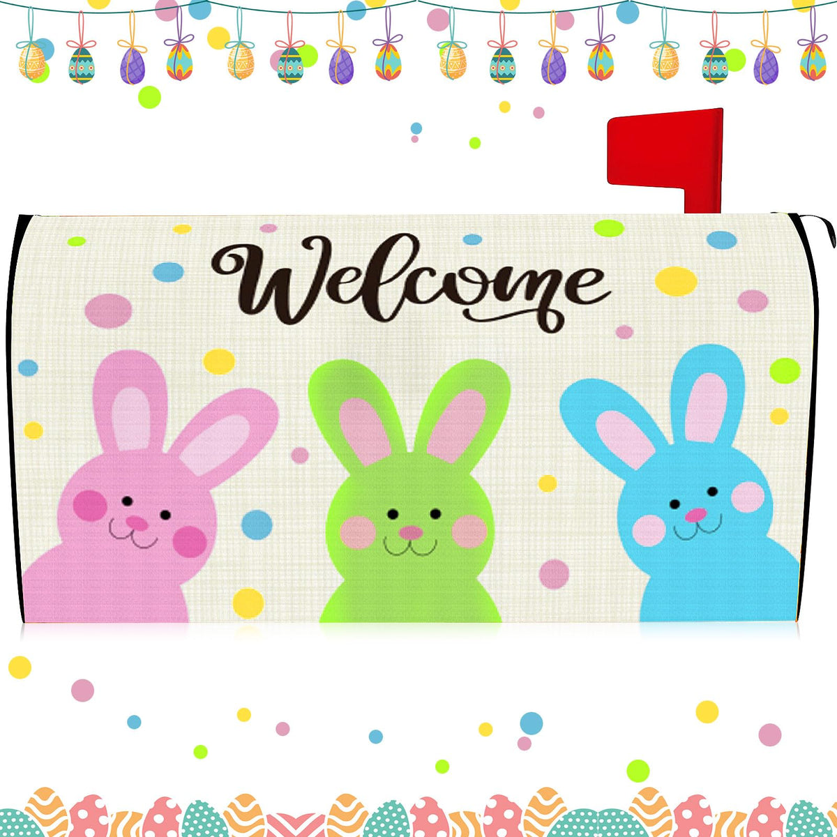 Blosssound Easter mailbox cover with bunny pattern adds seasonal charm to your curb.
