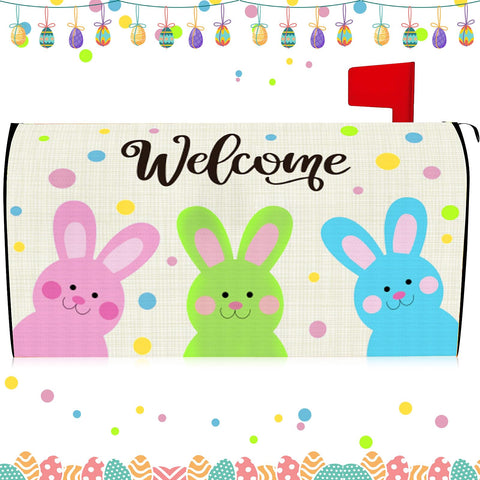 Blosssound Easter mailbox cover with bunny pattern adds seasonal charm to your curb.