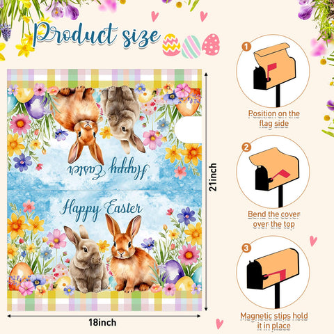 Blosssound Easter mailbox cover magnetic strips keep it secure on windy days.