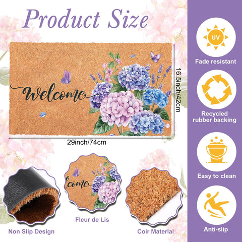 Blosssound front porch rug non-slip; sturdy entryway mat that stays in place
