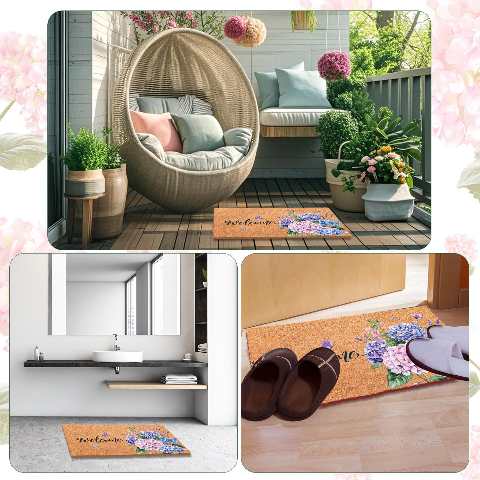 Blosssound kitchen door mat; practical doormat for keeping dirt out and welcoming guests