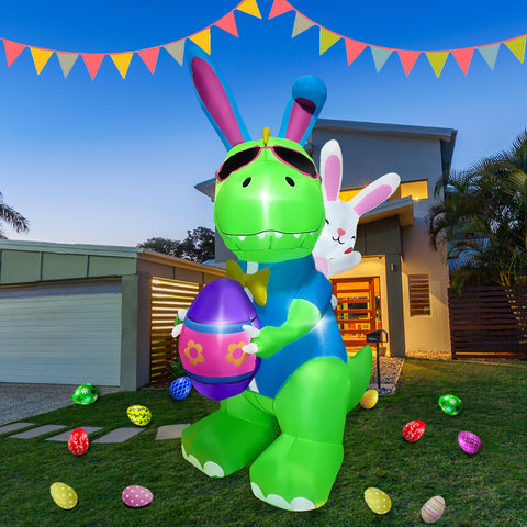 BLOWOUT FUN LED-lit Easter dino shines at night