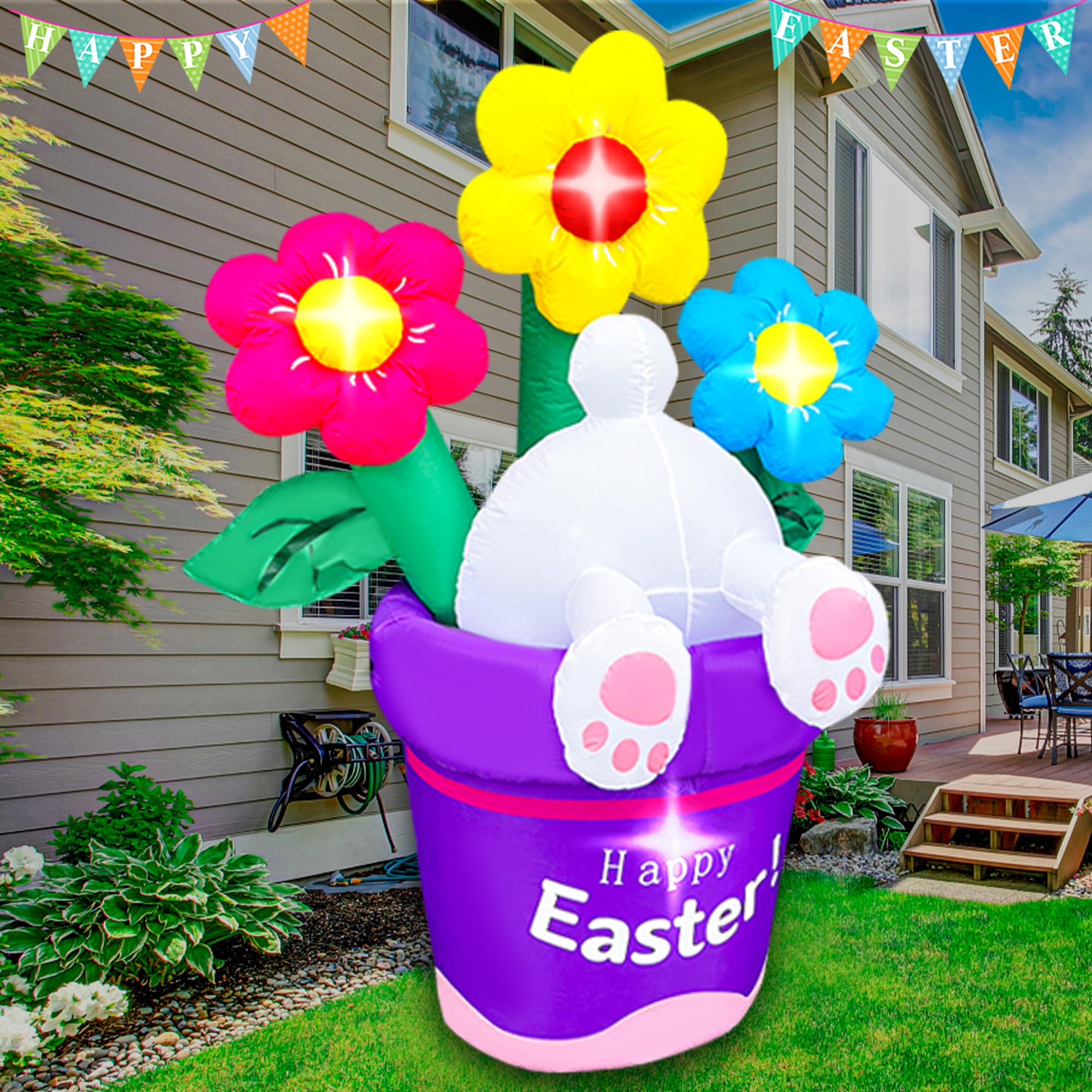 Blowout Fun inflatable rabbit yard decor ready for easy setup