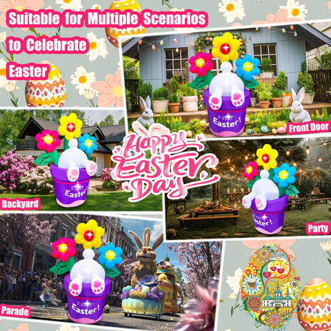 Blowout Fun LED-lit outdoor Easter inflatable for night display