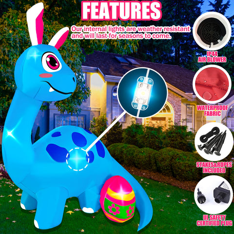 BLOWOUT FUN includes stakes and ropes for a stable display on lawns or patios