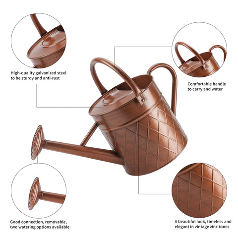 BLstyle copper watering can removable spray spout enables gentle shower or direct stream