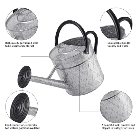 BLstyle 1.75 gallon watering can supports large garden areas with fewer refills.