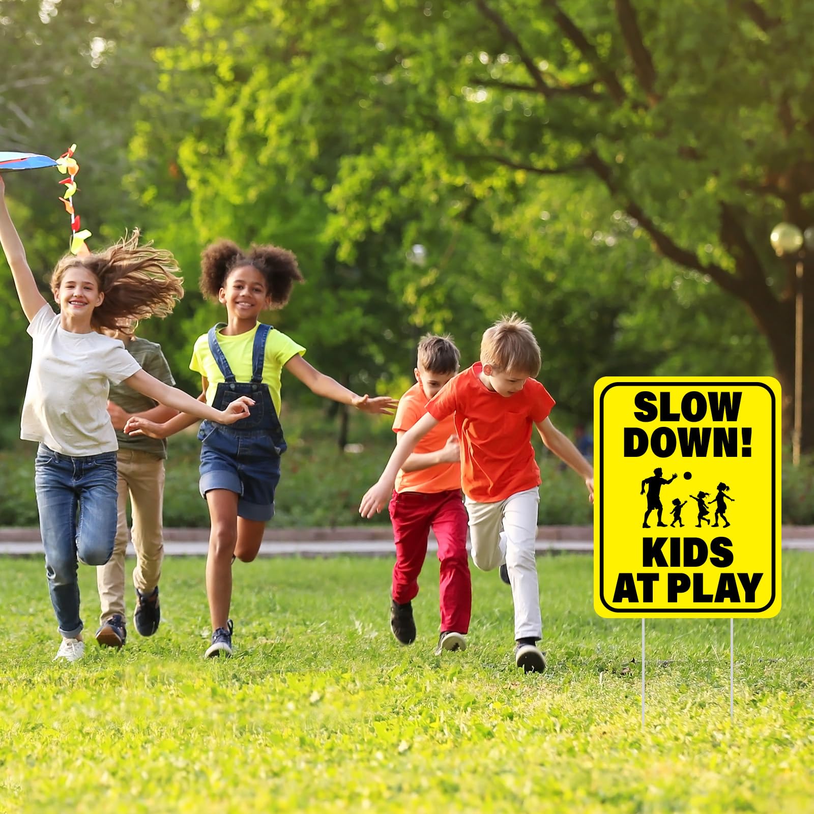 BLSUREFYX yellow outdoor sign enhances visibility in driveways and yards