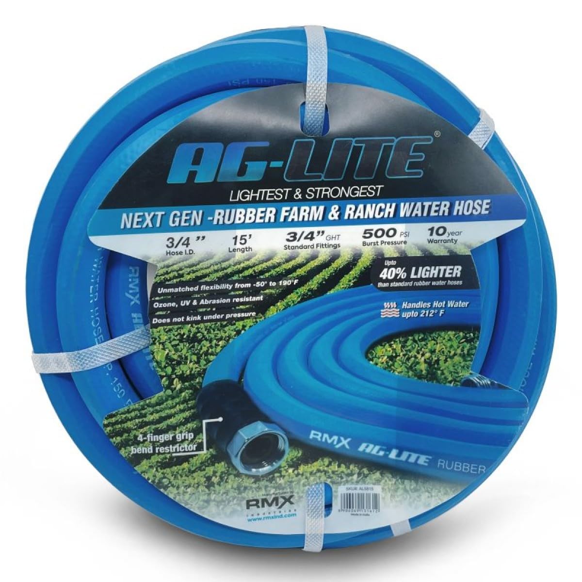BLUBIRD AG-LITE AL3415 hose coiled for storage, highlighting lightweight handling.