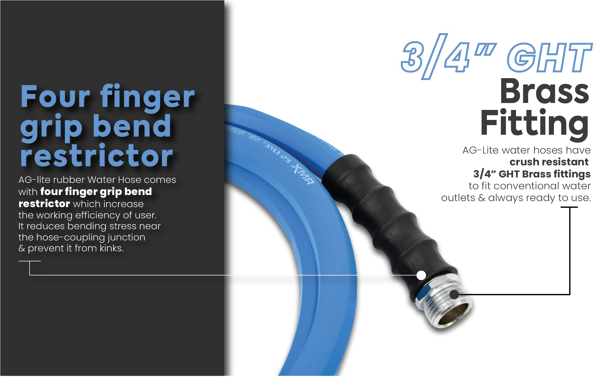 BLUBIRD AG-LITE hose withstands up to 500 PSI for tough cleaning tasks