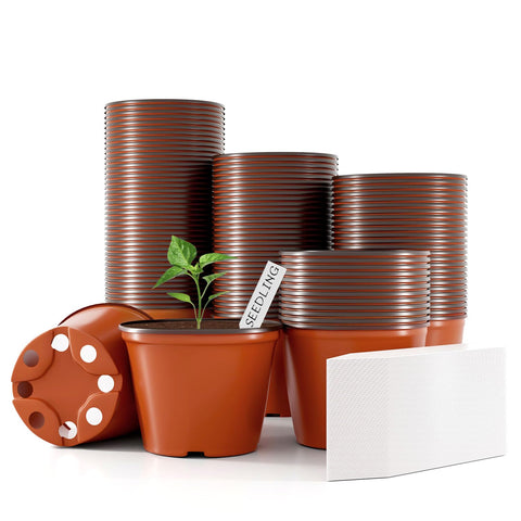 Bluckincle 4-inch nursery pot stackable design for easy storage and reuse.