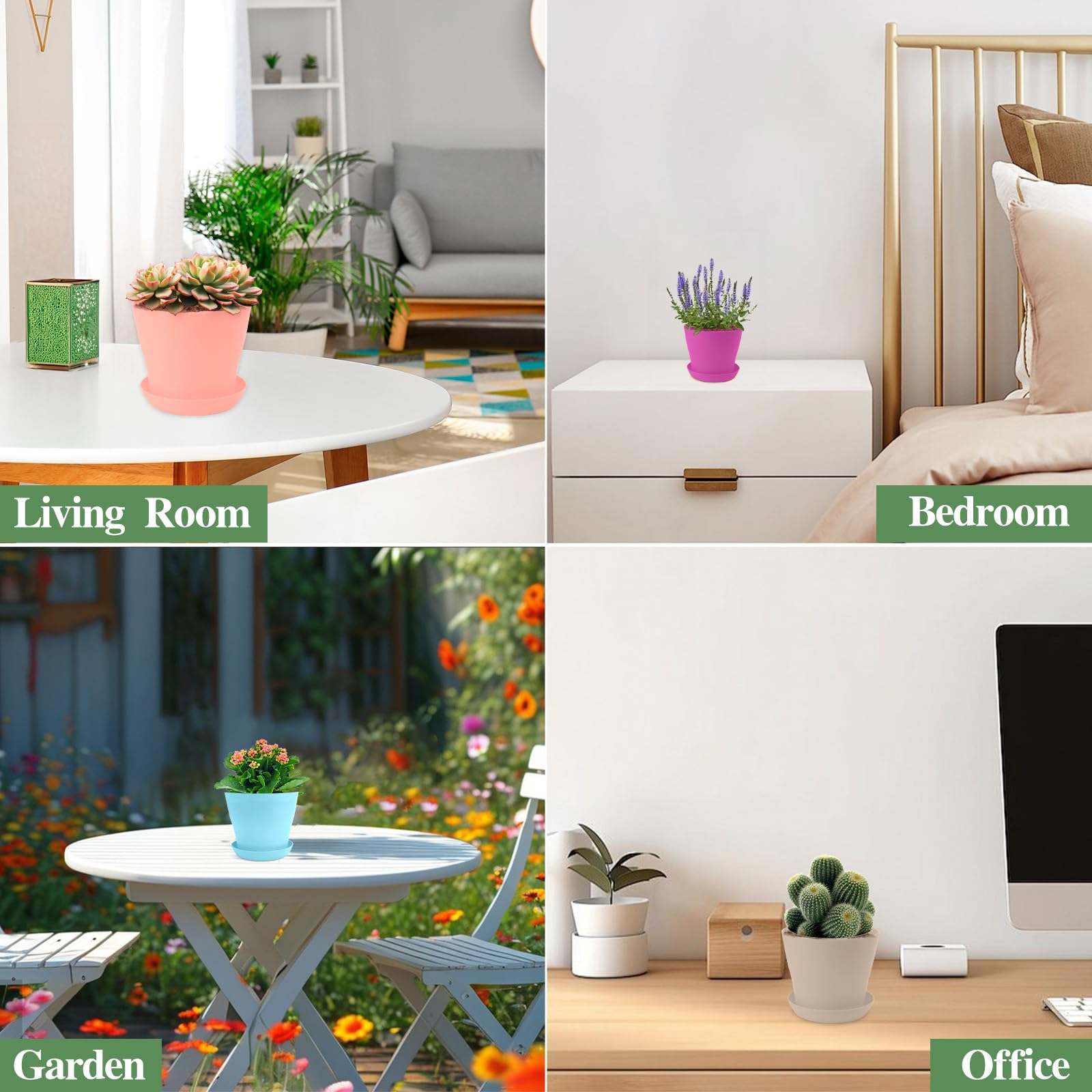 Bluckincle 8-pack colorful planters great for gifting and planting.