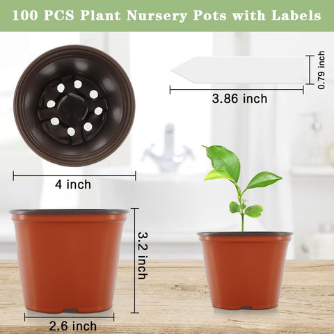 Bluckincle pot and label set helps organize seedlings and labeling.