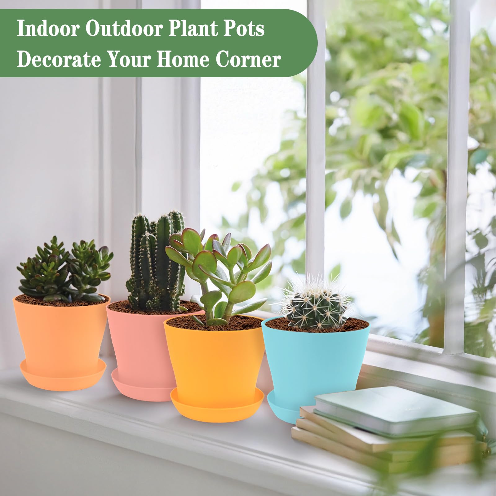 Bluckincle pots show drainage holes for healthy roots and moisture control.