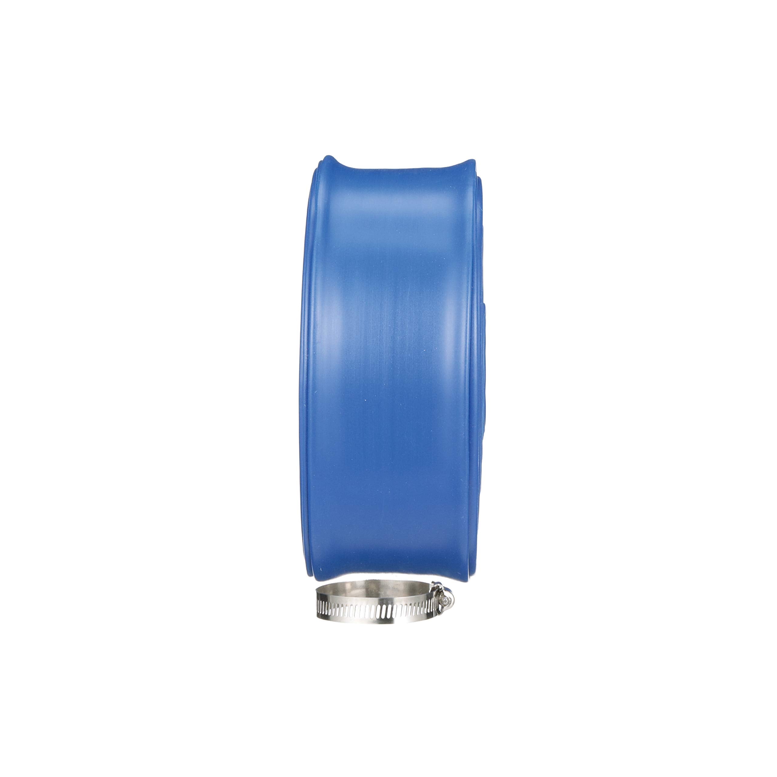Blue Devil backwash hose in-use image demonstrates 2-inch diameter for compatible fittings.