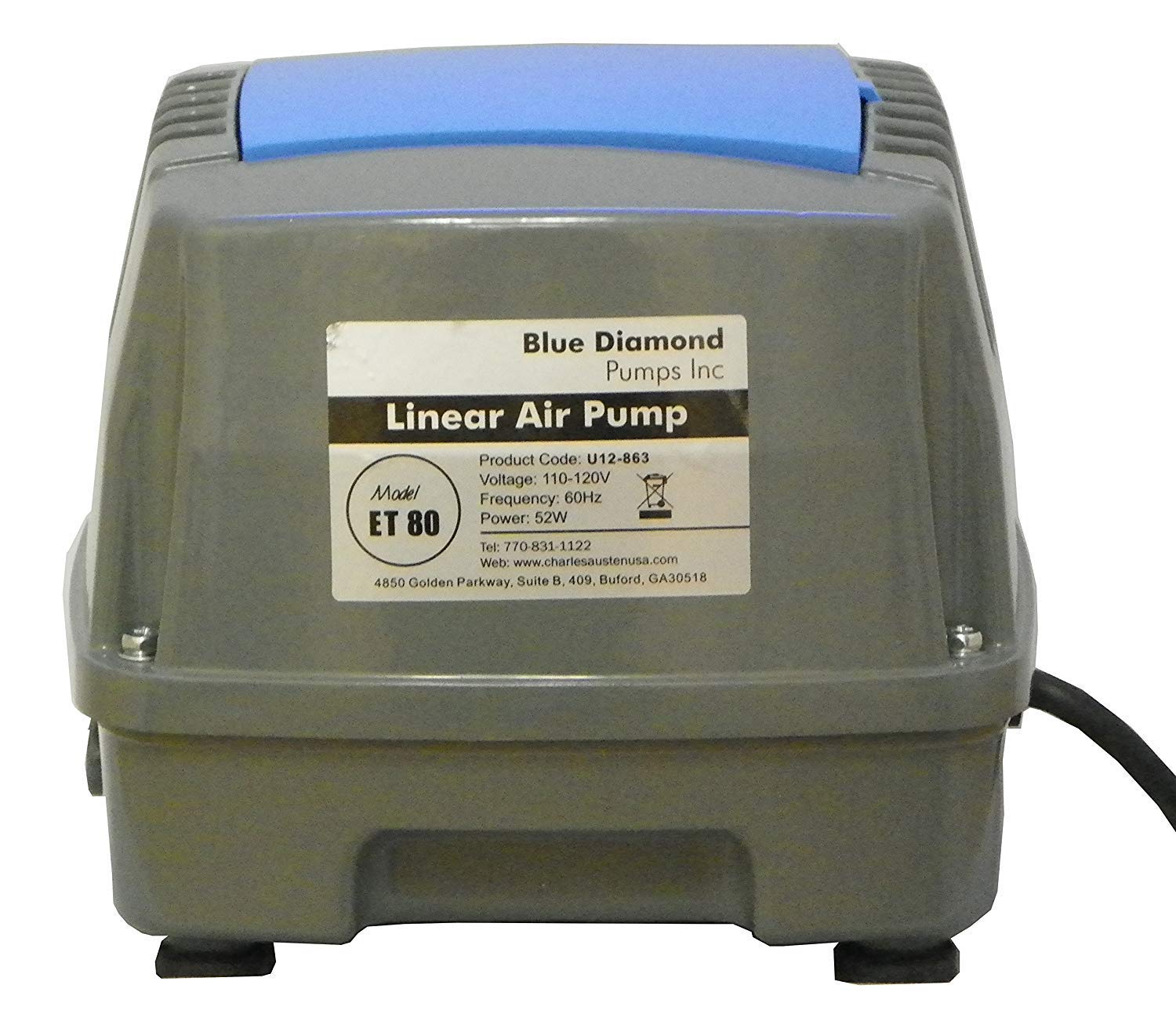Blue Diamond Enviro ET80 aluminum chassis for durable pond aeration.