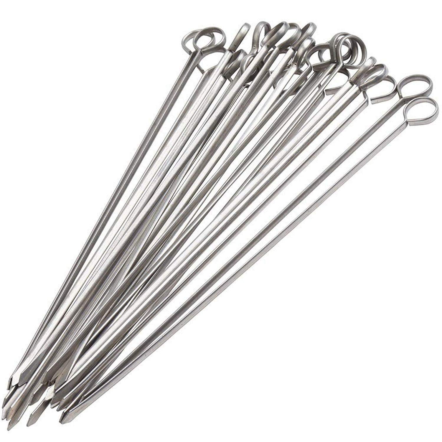 Blue Donuts 24-pack kabob skewers, 12 inches, ready for grilling.