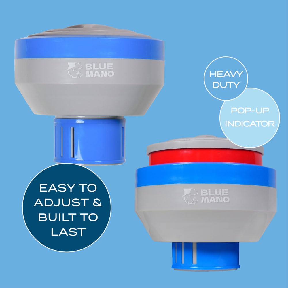 Blue Mano chlorine floater large capacity compartment fits five 3-inch tablets