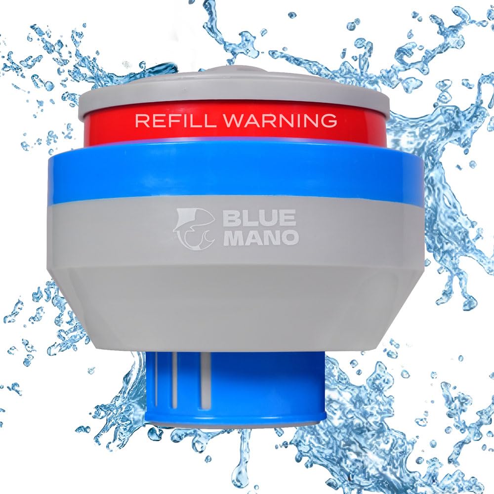 Blue Mano chlorine floater v2 7-inch dispenser with durable design for pools