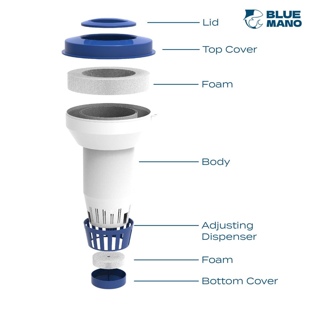 Blue Mano floats on the water ensuring even distribution of chlorine.
