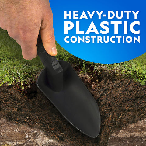 Blue Marble detecting trowel, comfortable for all-day treasure digging.