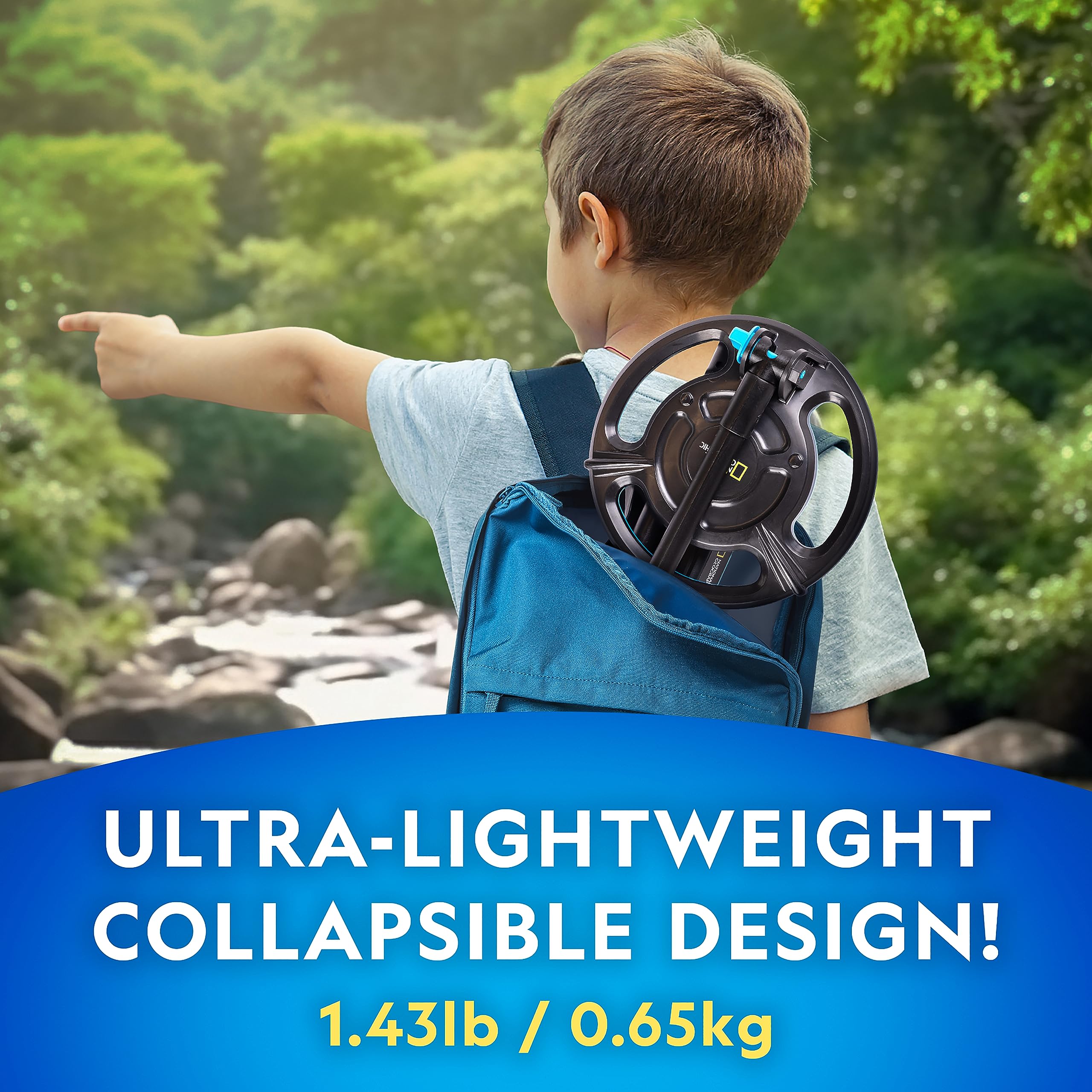Blue Marble detector with adjustable arm fits growing kids