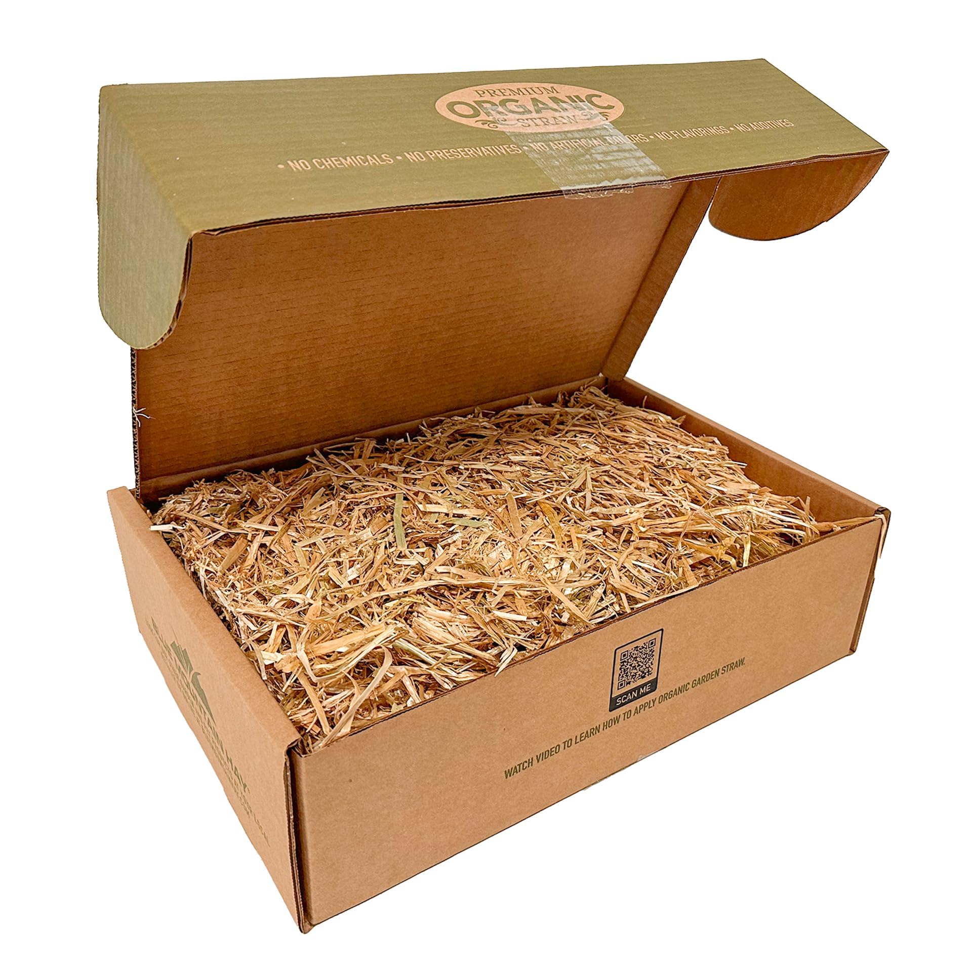 Blue Mountain Hay Organic Garden Straw loose fibers provide topsoil moisture retention