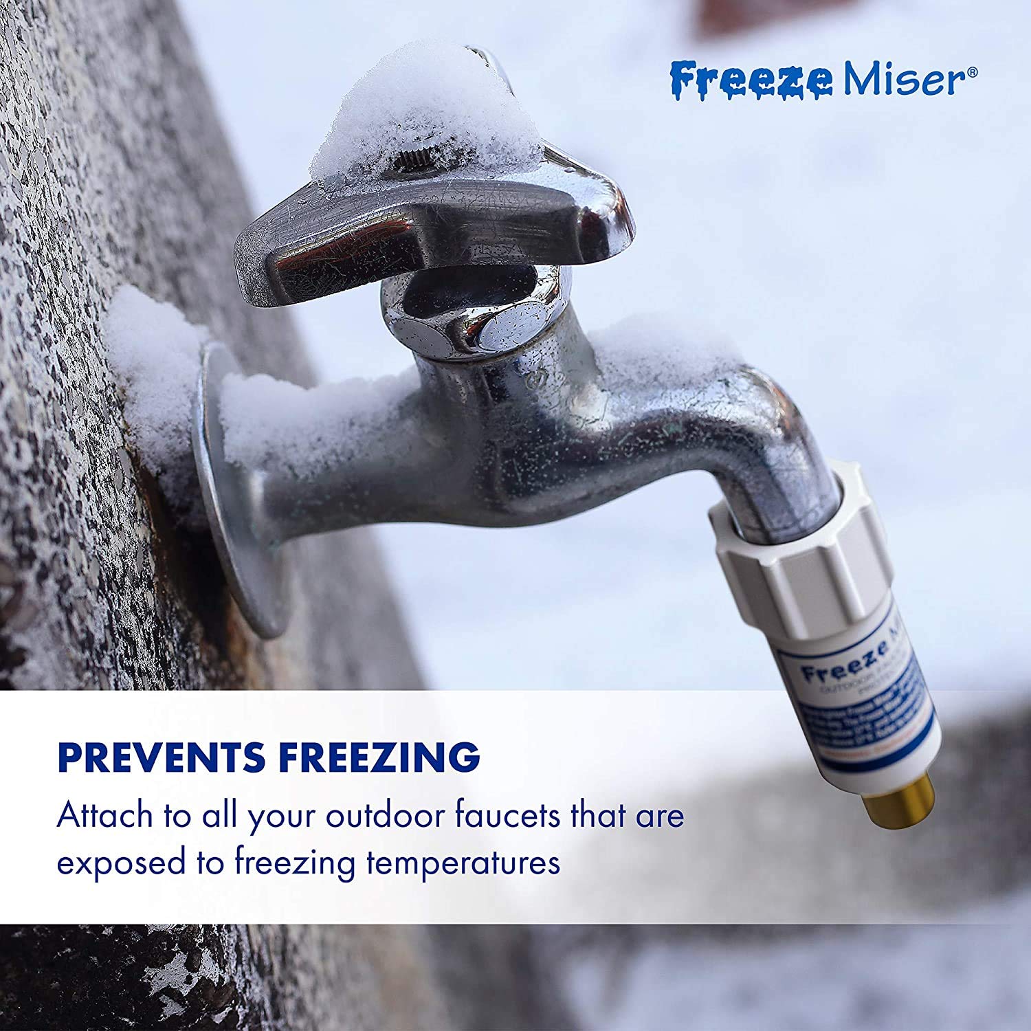 Blue Penguin easy installation by hand-tightening onto an outdoor faucet.