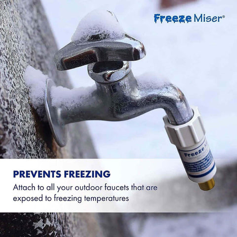 Blue Penguin Freeze Miser in snowy scene demonstrates reliable winter protection