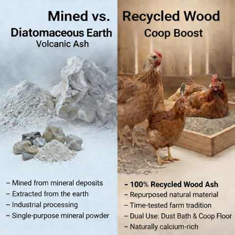 Coop floor application shows moisture absorption and odor reduction.