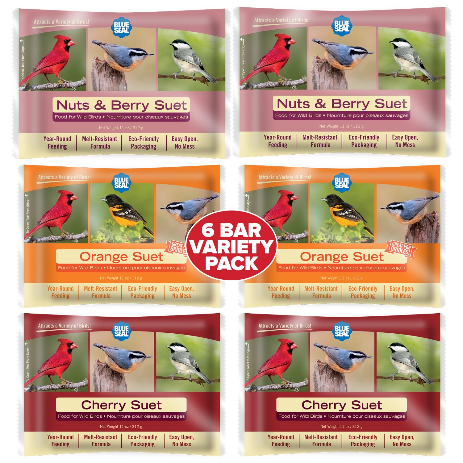 Blue Seal Berry Blend suet cake closeup reveals rich texture and melt resistance.