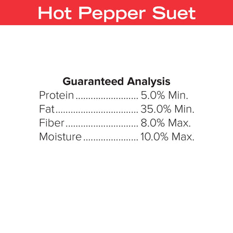 Blue Seal hot pepper suet cake melt-resistant formula supports year-round feeding