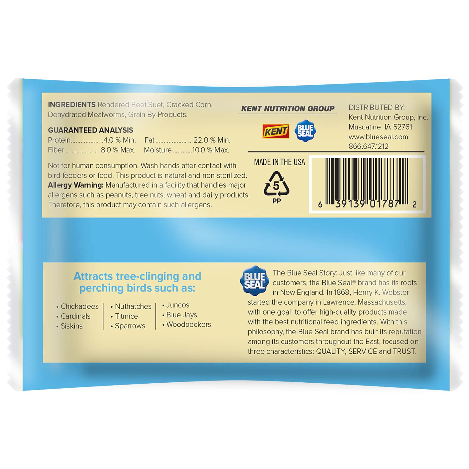 Blue Seal Mealworm Medley close-up emphasizes easy-open wrapper and clean handling.