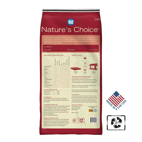 Shell-free seed mix from Blue Seal Nature's Choice reduces mess at feeders