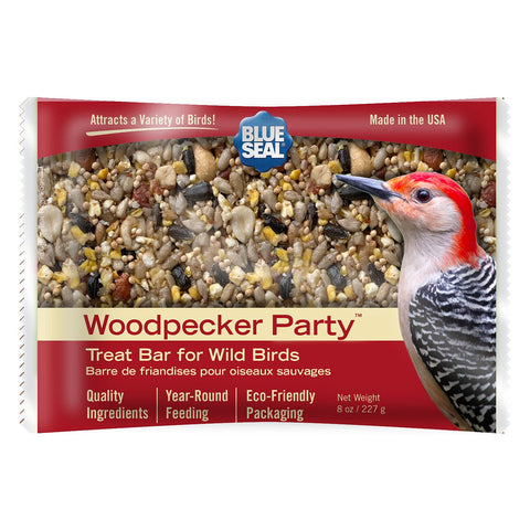 Blue Seal suet bars at feeder with birds visiting