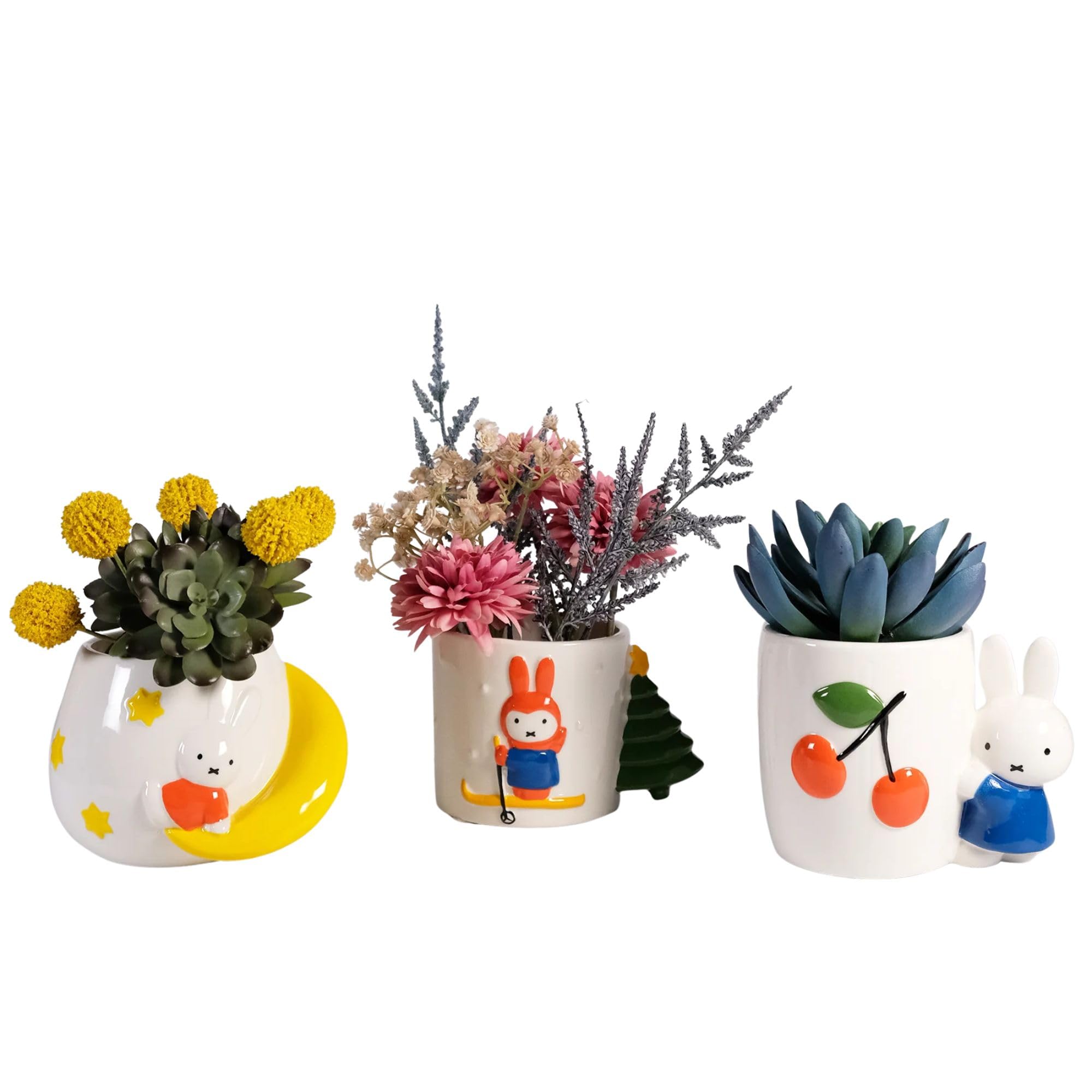 Blue Sky Clayworks Miffy Cherry planter makes a playful gift for plant lovers.