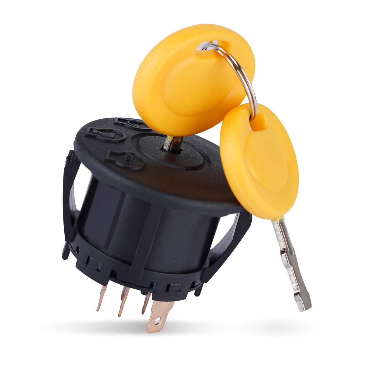 BlueStars 3-position 6-pin ignition switch front view for reliable mower starts