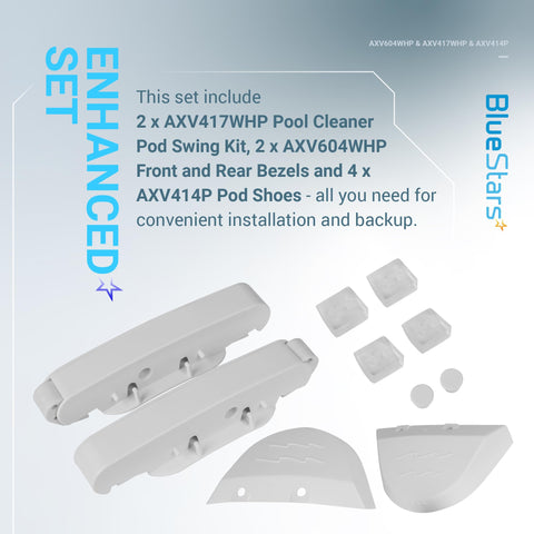 BlueStars AXV604WHP rear bezel for Hayward cleaners improves fit and seal.