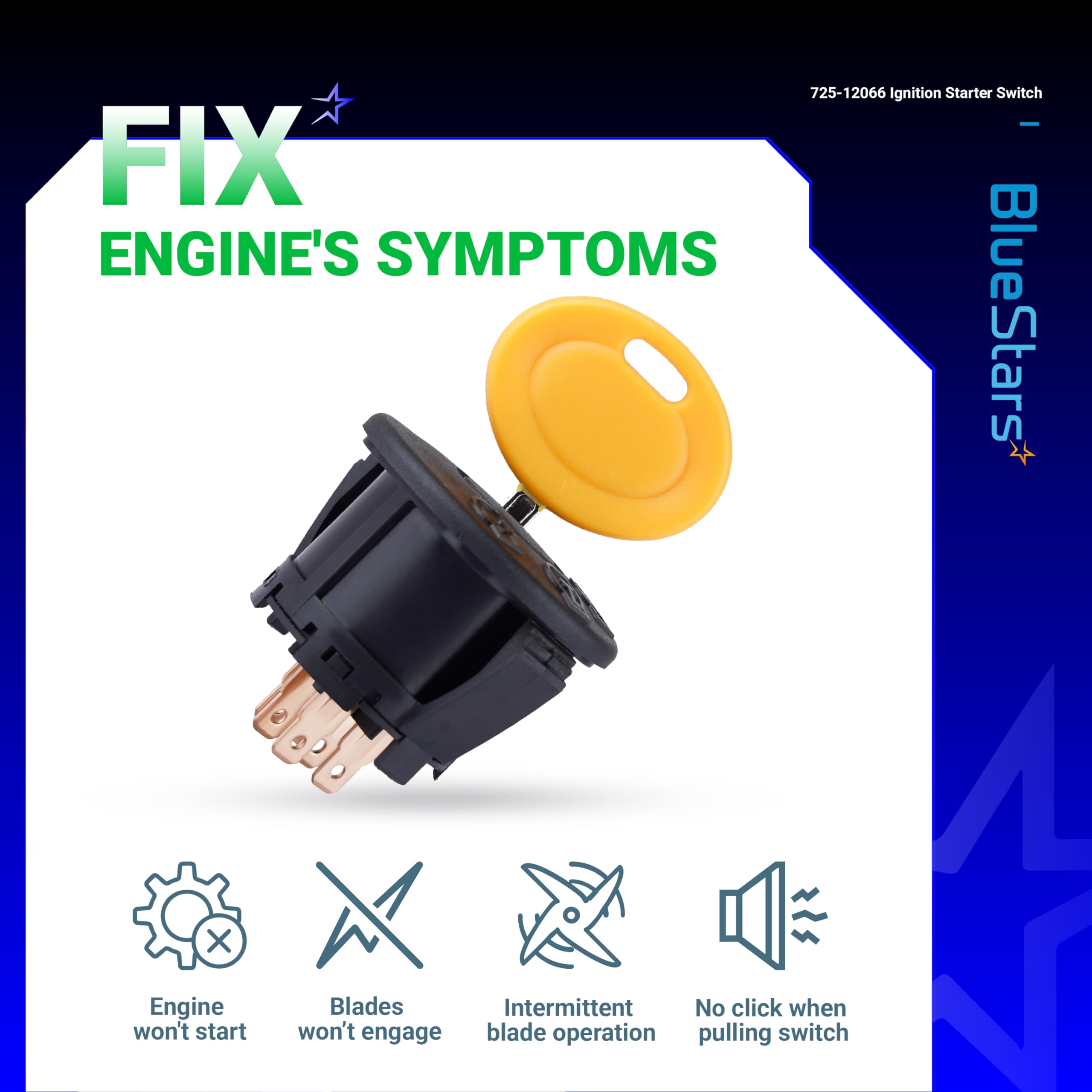 BlueStars spare ignition keys included for peace of mind