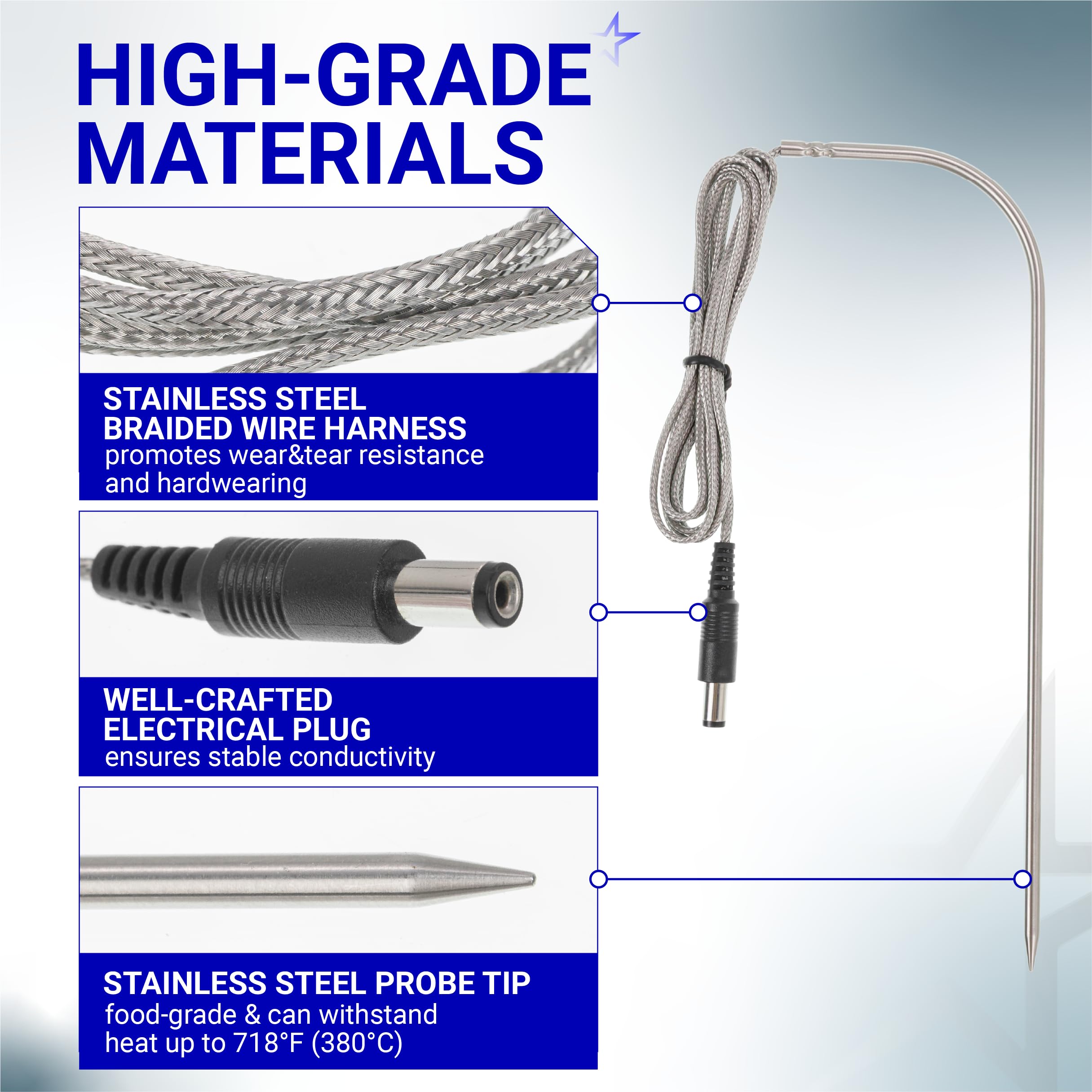 BlueStars wiring and connectors designed to resist outdoor cooking wear