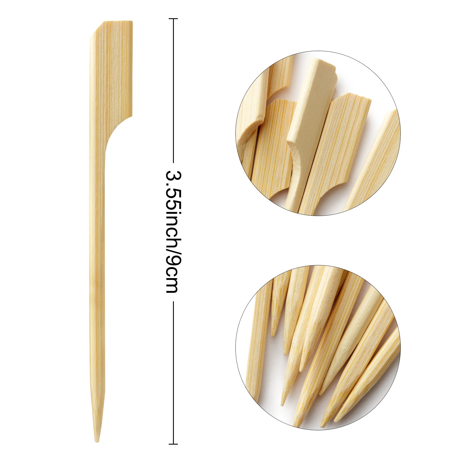 Blue Top bamboo paddle picks in a value box for quick party serving