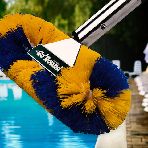 Blue Torrent Pumps 360-degree bristles reach corners and steps for thorough cleaning.