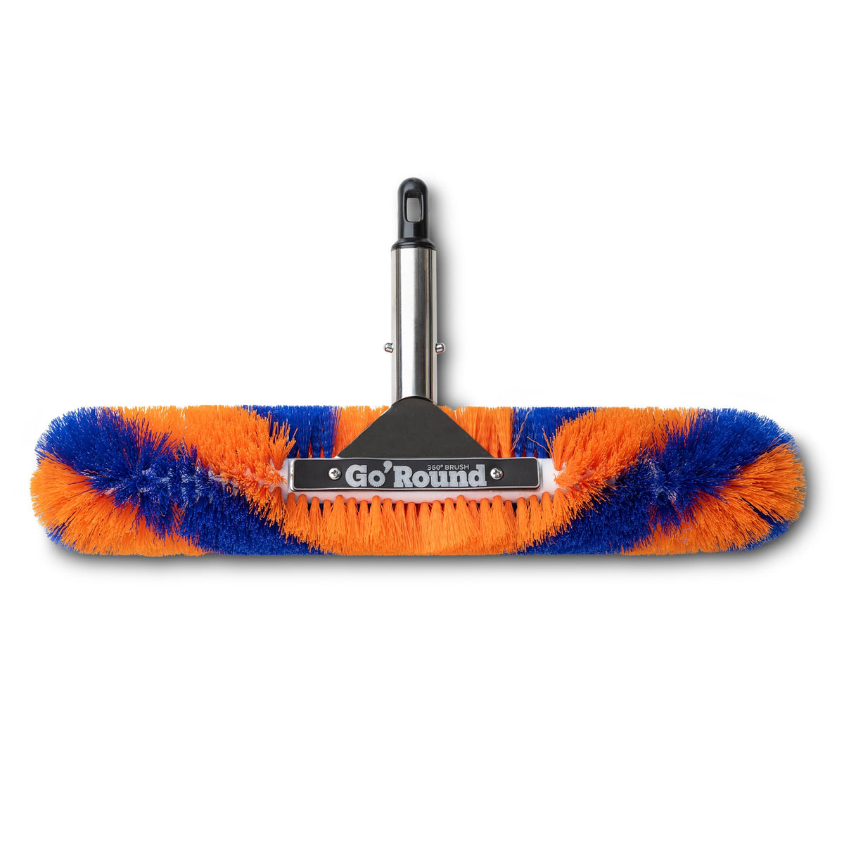 Blue Torrent Pumps GoRound 360 Pro Pool Brush front view showing 18-inch cleaning width.