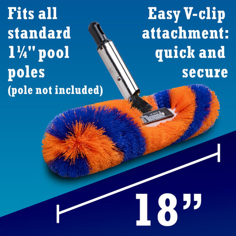 Blue Torrent Pumps GoRound 360 Pro Pool Brush with built-in corner brush.