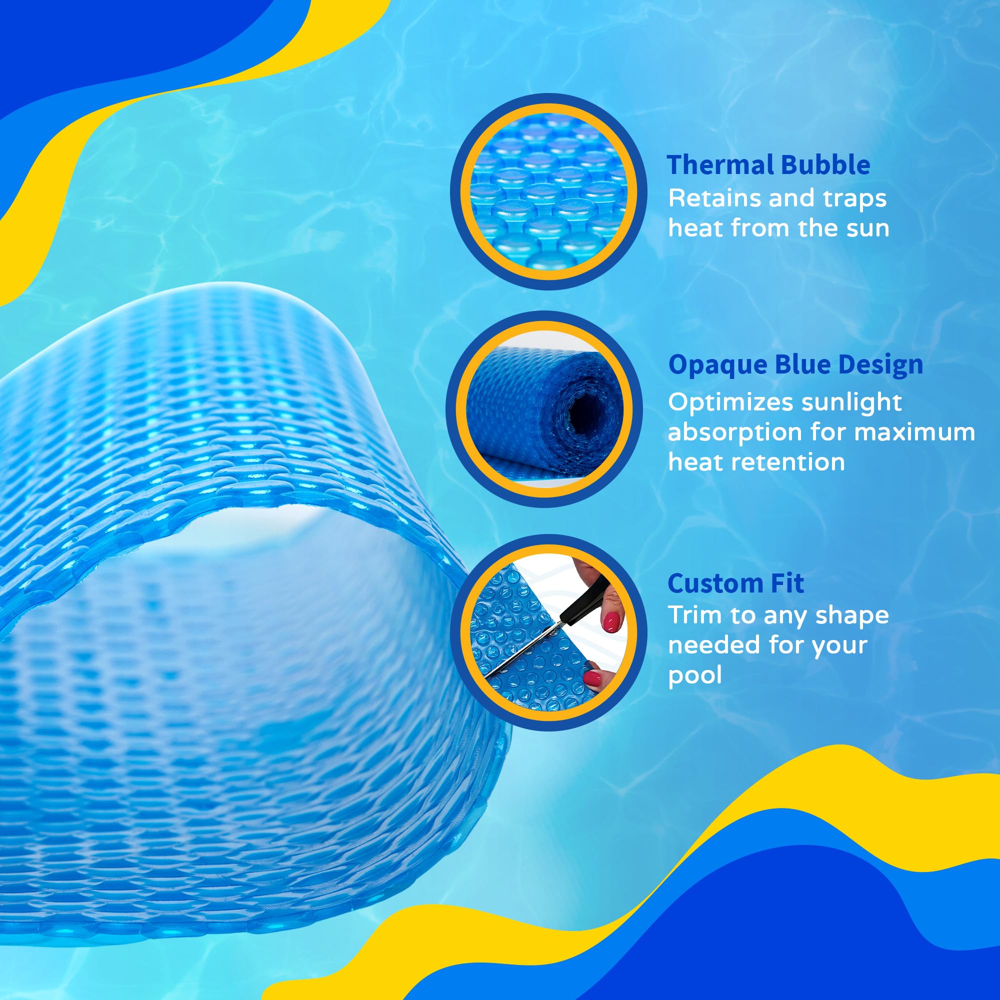 Blue Wave 12-mil rectangle blanket withstands sun and pool chemicals