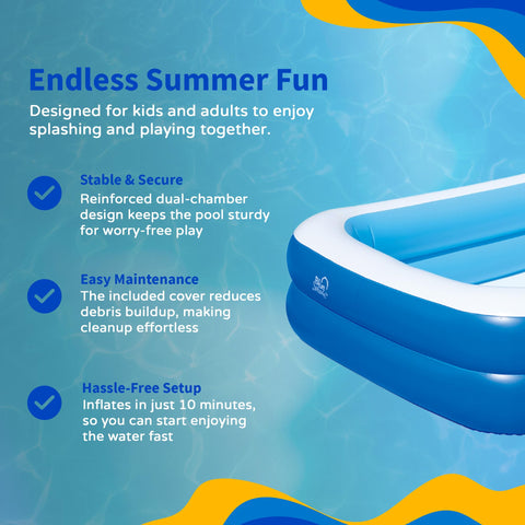 Blue Wave pool cover helps keep leaves and debris out, reducing maintenance.
