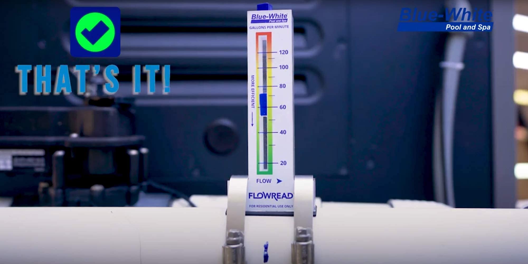 Blue-White FlowREAD R-320 scale shown clearly to optimize pump performance