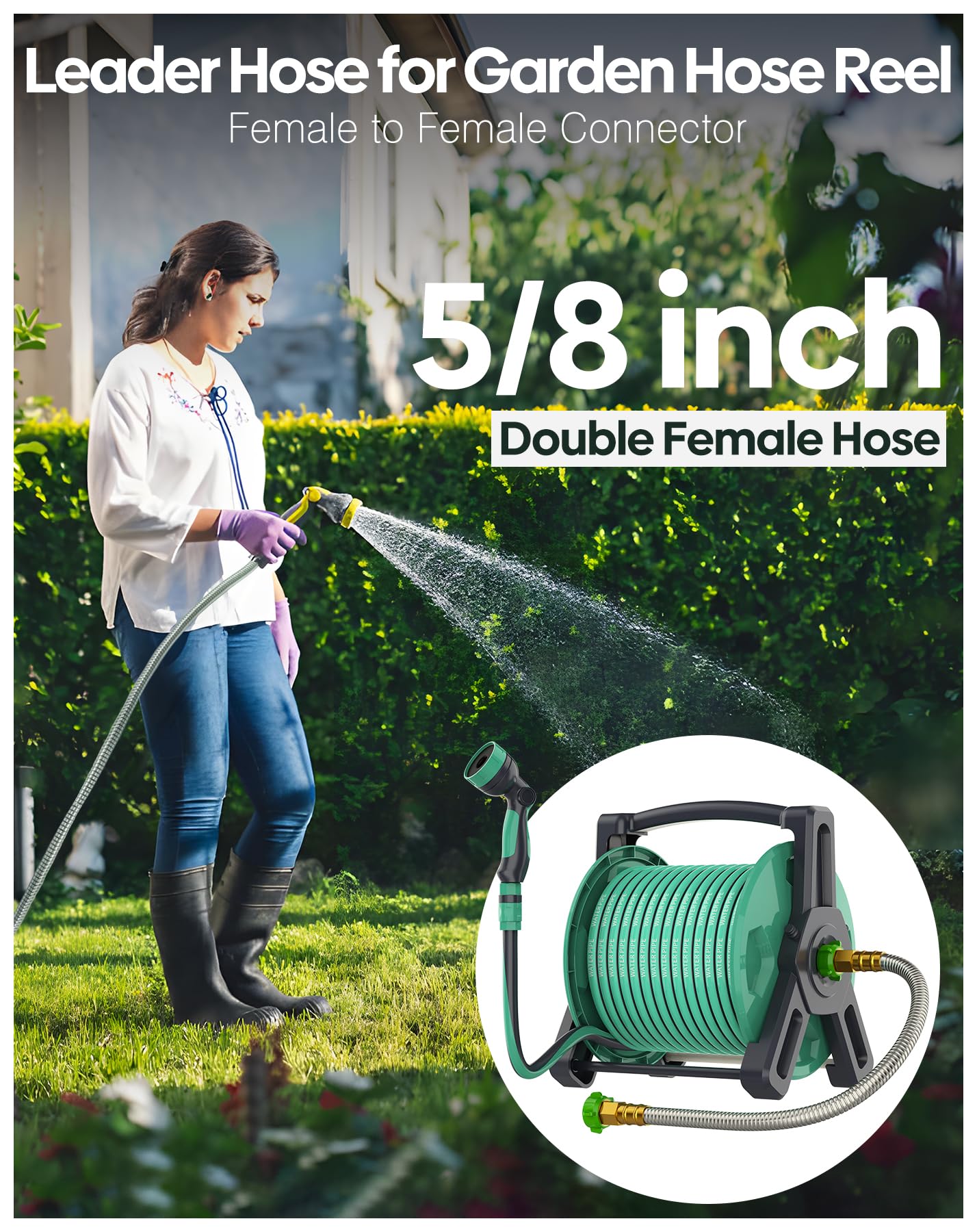 BlueGarden all-weather, UV-resistant hose ready for year-round outdoor use.