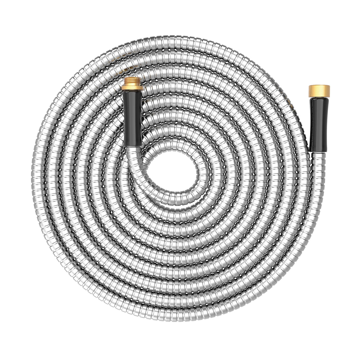 BlueGarden short metal garden hose 15ft connector for leak-free outdoor watering